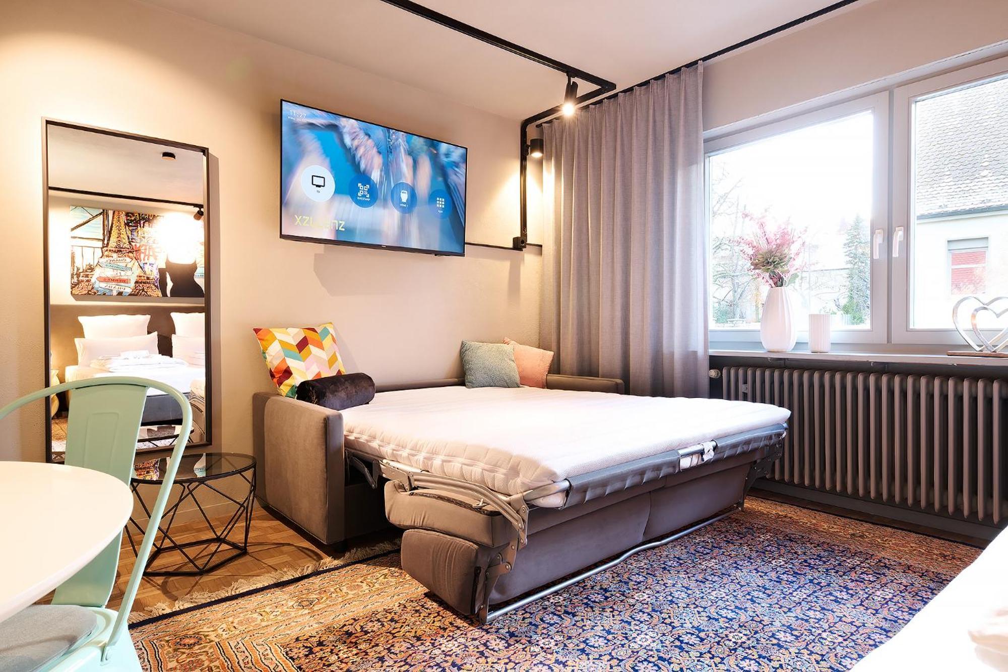 شقة Xzllenz Kueche Bad S-Bahn Parken Smart-Tv Wellbeing Neunkirchen am Sand الغرفة الصورة